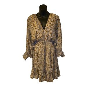 Lovestitch Anthropologies Maxi Vneck Dress Size L Drops Kimono Sleeve Slit Sides